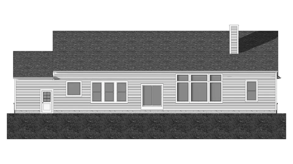 The Bridgeview house plan, exterior view 3